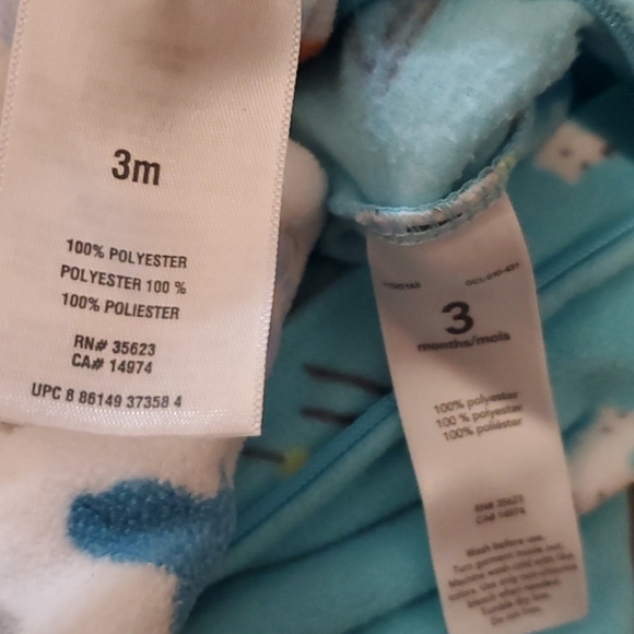 🧡 Carter's | Bundle of 3 Fleece Sleepers - Picture 4 of 5